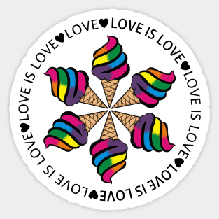 Pride Ice Cream - Love Is Love (Alt Version) Sticker